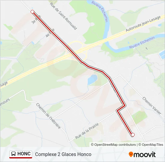 HONC Bus Line Map