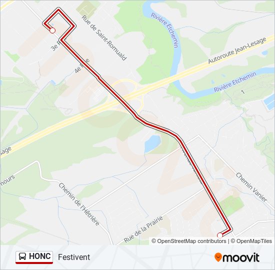 HONC Bus Line Map
