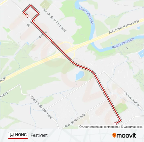 HONC Bus Line Map