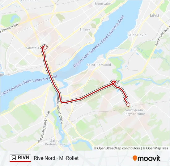 Plan de la ligne RIVN de bus