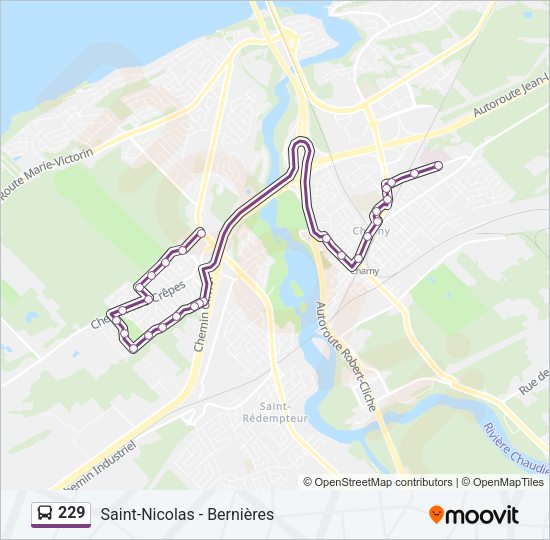 Plan de la ligne 229 de bus