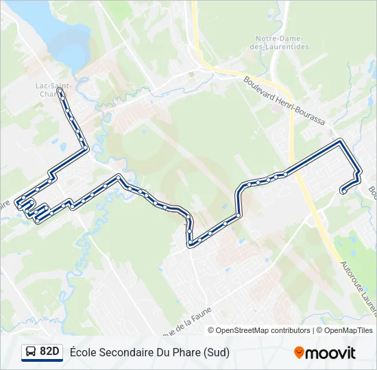 82D Bus Line Map