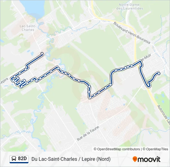 82D Bus Line Map