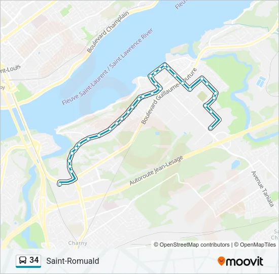 34 Bus Line Map