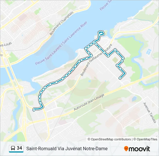 34 Bus Line Map