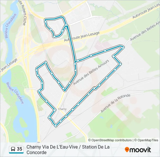 35 Bus Line Map