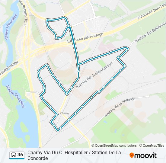 36 bus Line Map