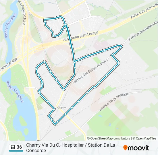 36 Bus Line Map