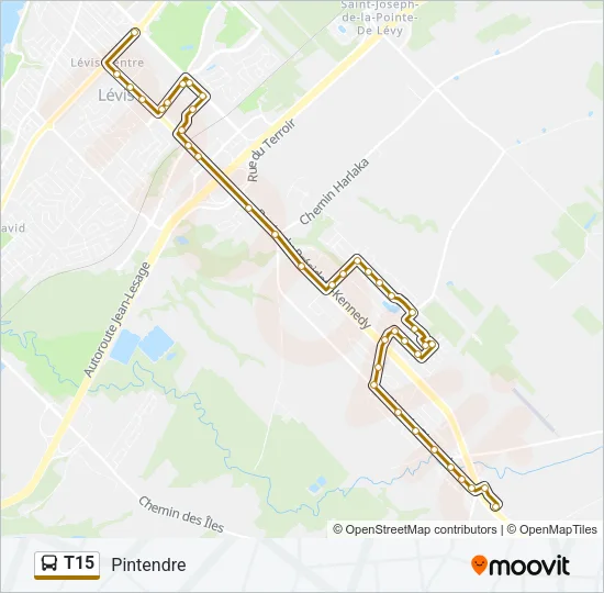 T15 Bus Line Map