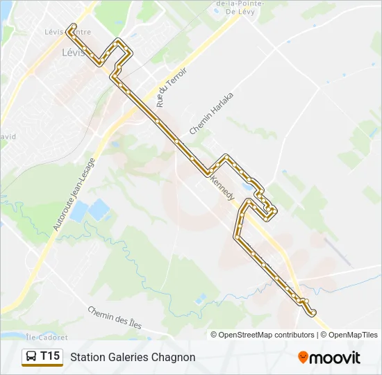 T15 Bus Line Map