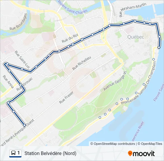 1 Bus Line Map