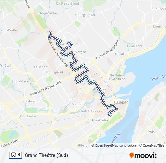 3 Bus Line Map