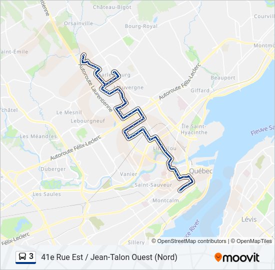 3 bus Line Map