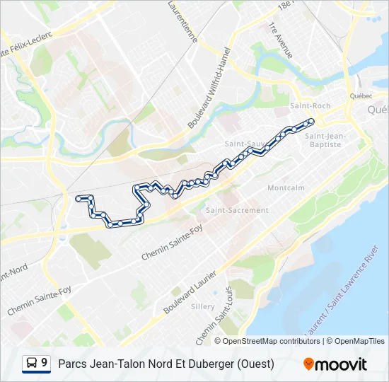 9 Bus Line Map