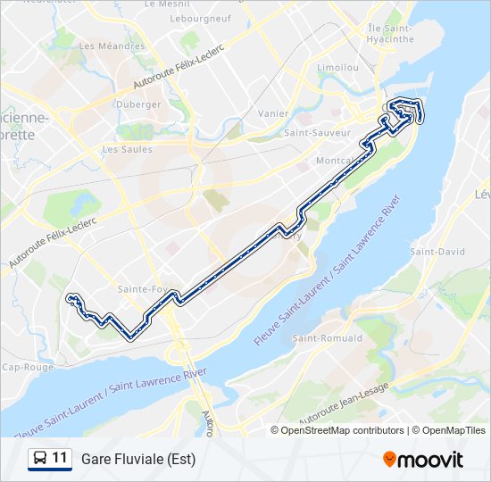 Plan de la ligne 11 de bus