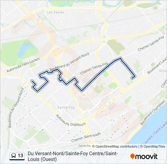 13 Bus Line Map