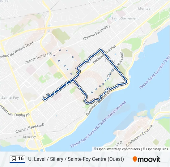 16 Bus Line Map