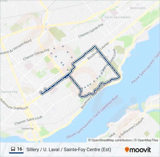 16 Bus Line Map