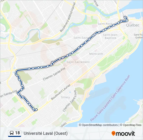 18 Bus Line Map