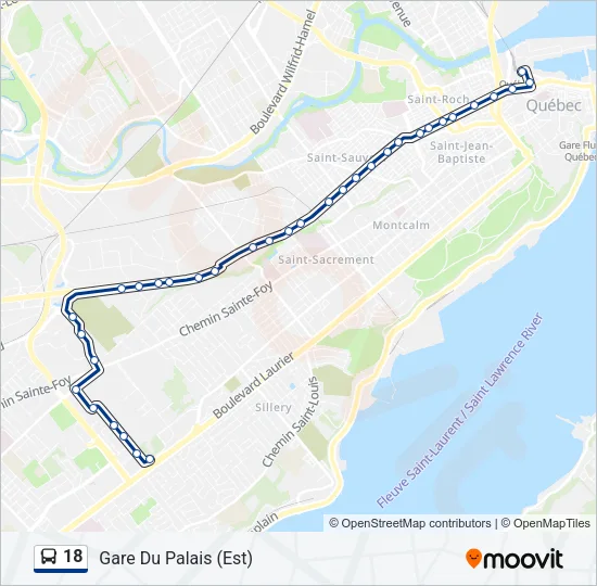 18 Bus Line Map
