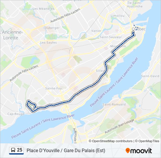 25 bus Line Map