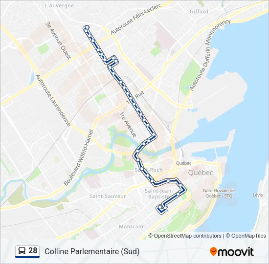 28 Bus Line Map