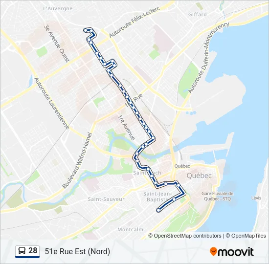 28 Bus Line Map