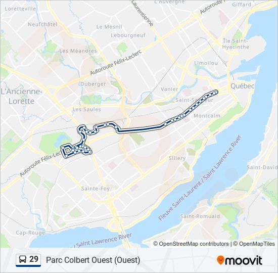 29 bus Line Map