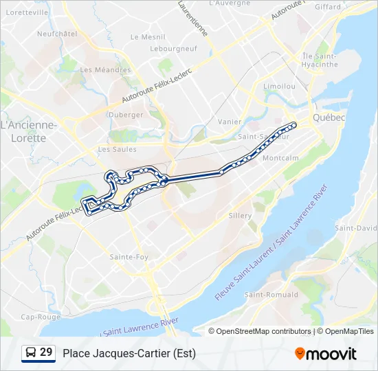 29 Bus Line Map