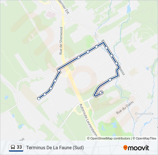 33 Bus Line Map