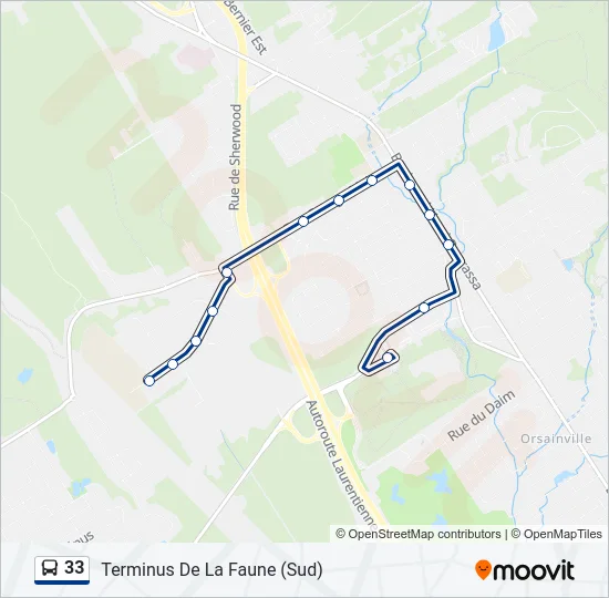 33 Bus Line Map