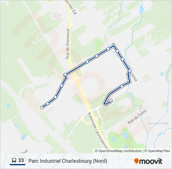 33 Bus Line Map