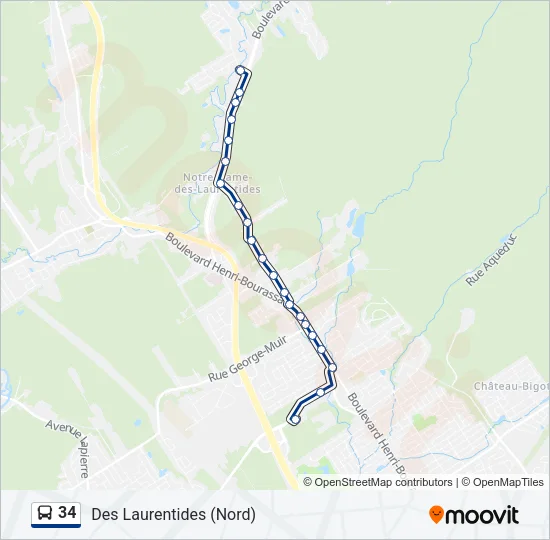 34 Bus Line Map
