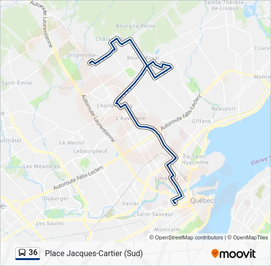 36 Bus Line Map