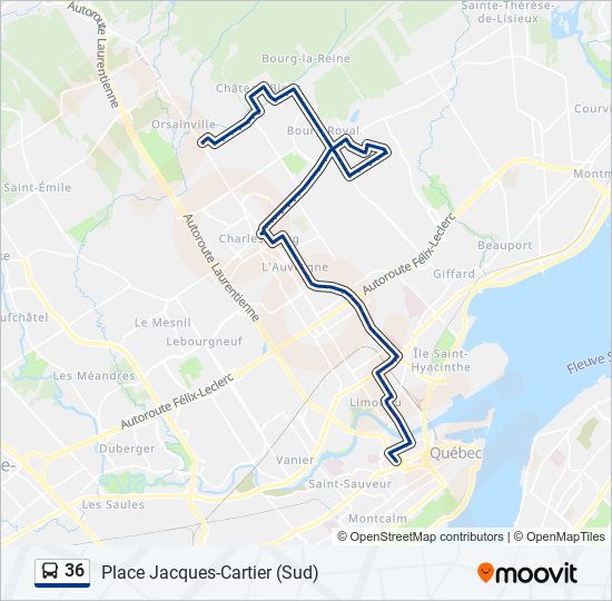 36 bus Line Map