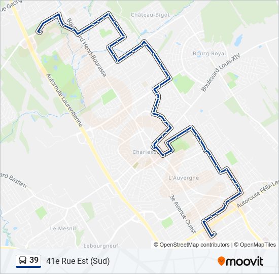 39 bus Line Map