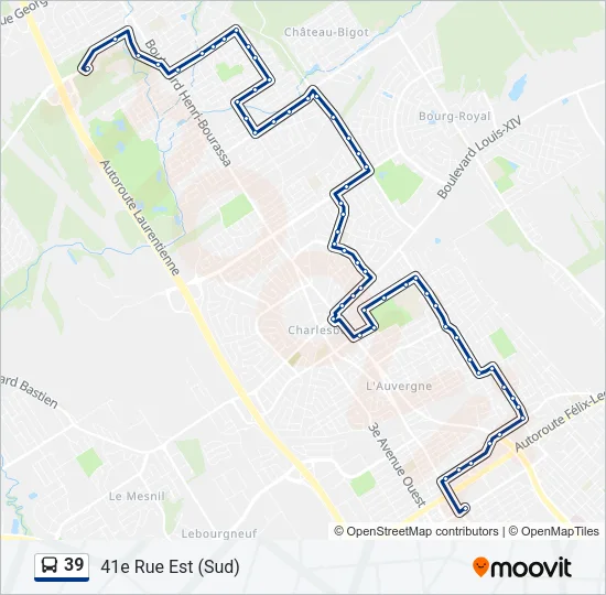 39 Bus Line Map