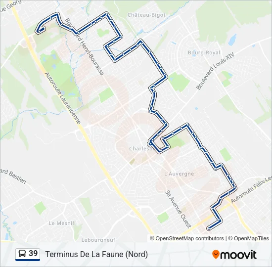 39 Bus Line Map