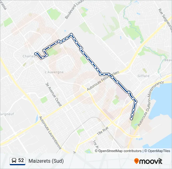 52 Bus Line Map