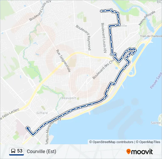 53 Bus Line Map