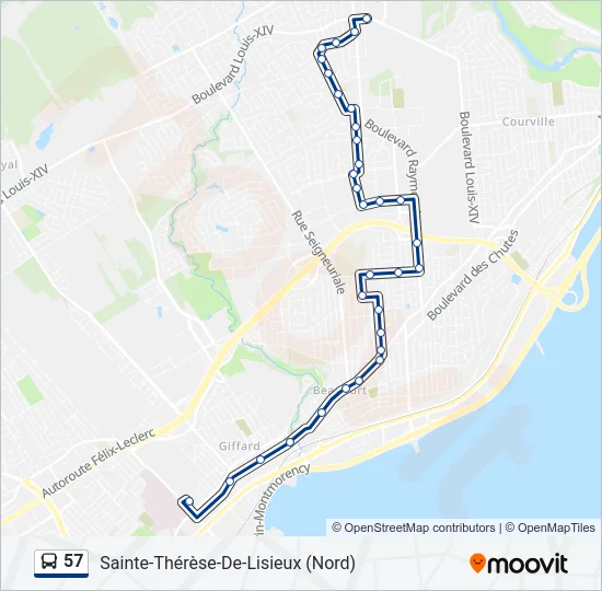 57 Bus Line Map