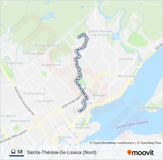 58 Bus Line Map