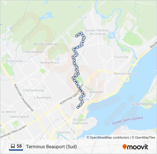 58 Bus Line Map