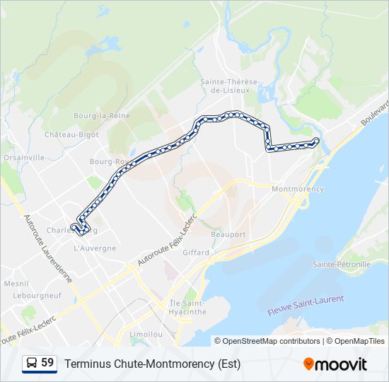 59 bus Line Map