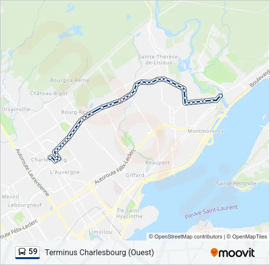 59 Bus Line Map