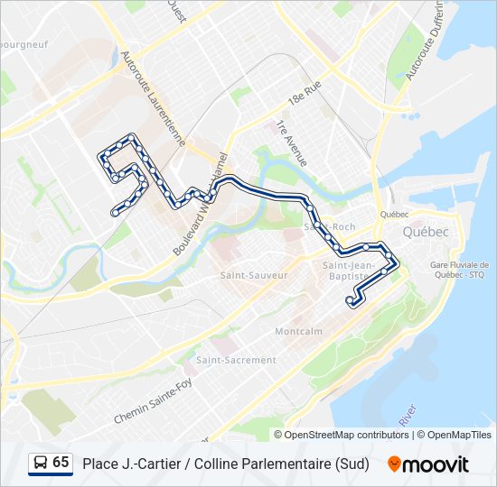 65 Bus Line Map