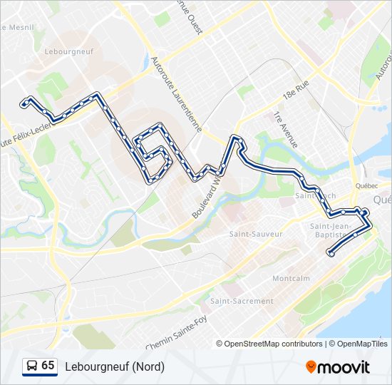 65 Bus Line Map