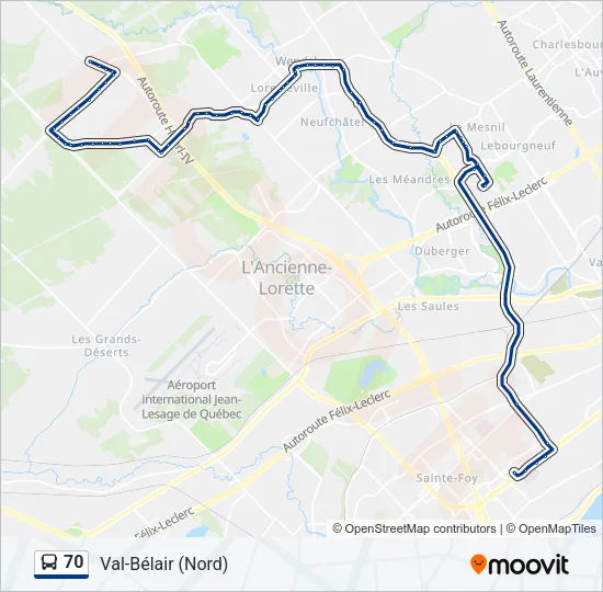 70 Bus Line Map