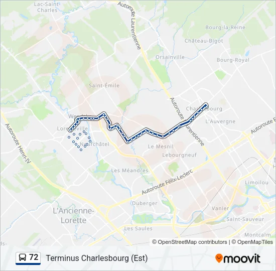 72 Bus Line Map