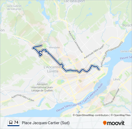 74 Bus Line Map